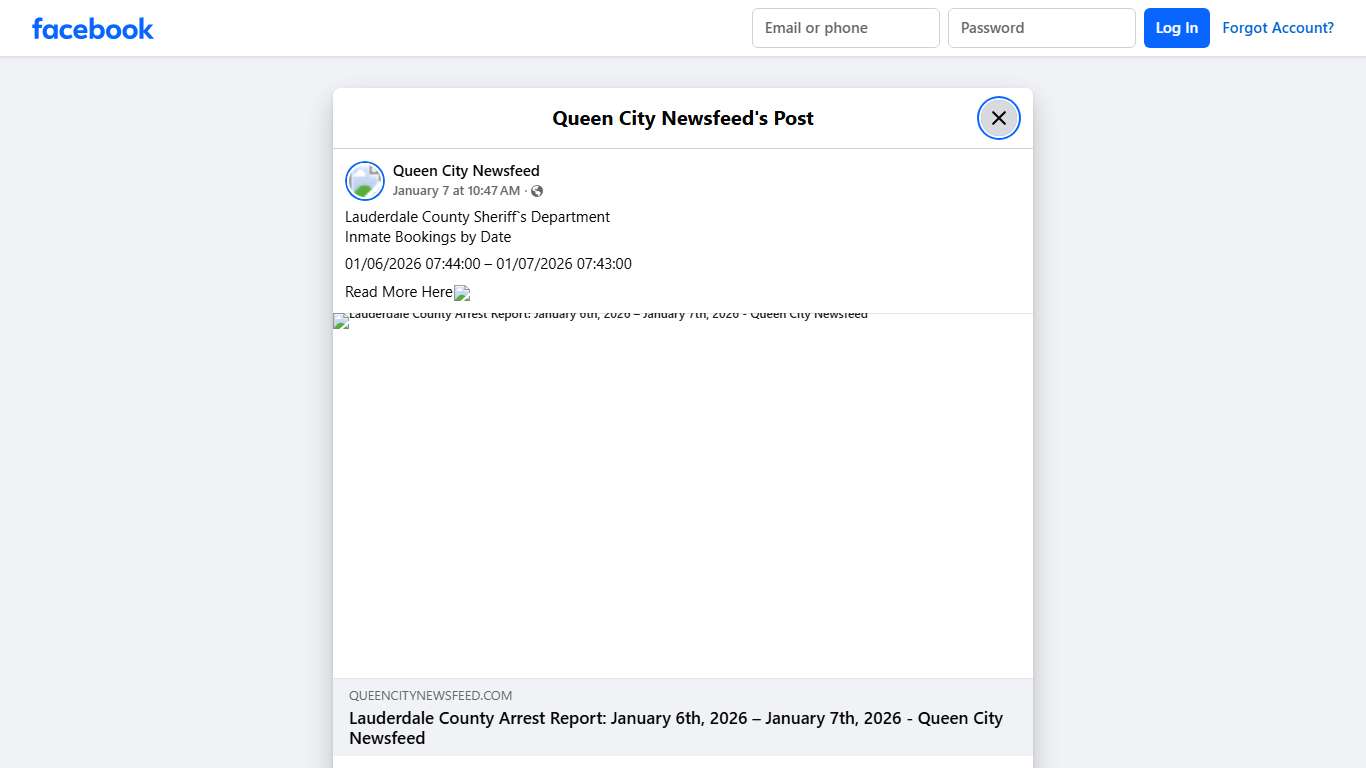 Lauderdale County Sheriff`s... - Queen City Newsfeed Facebook