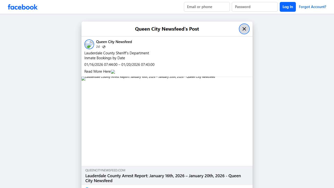 Lauderdale County Sheriff’s... - Queen City Newsfeed Facebook