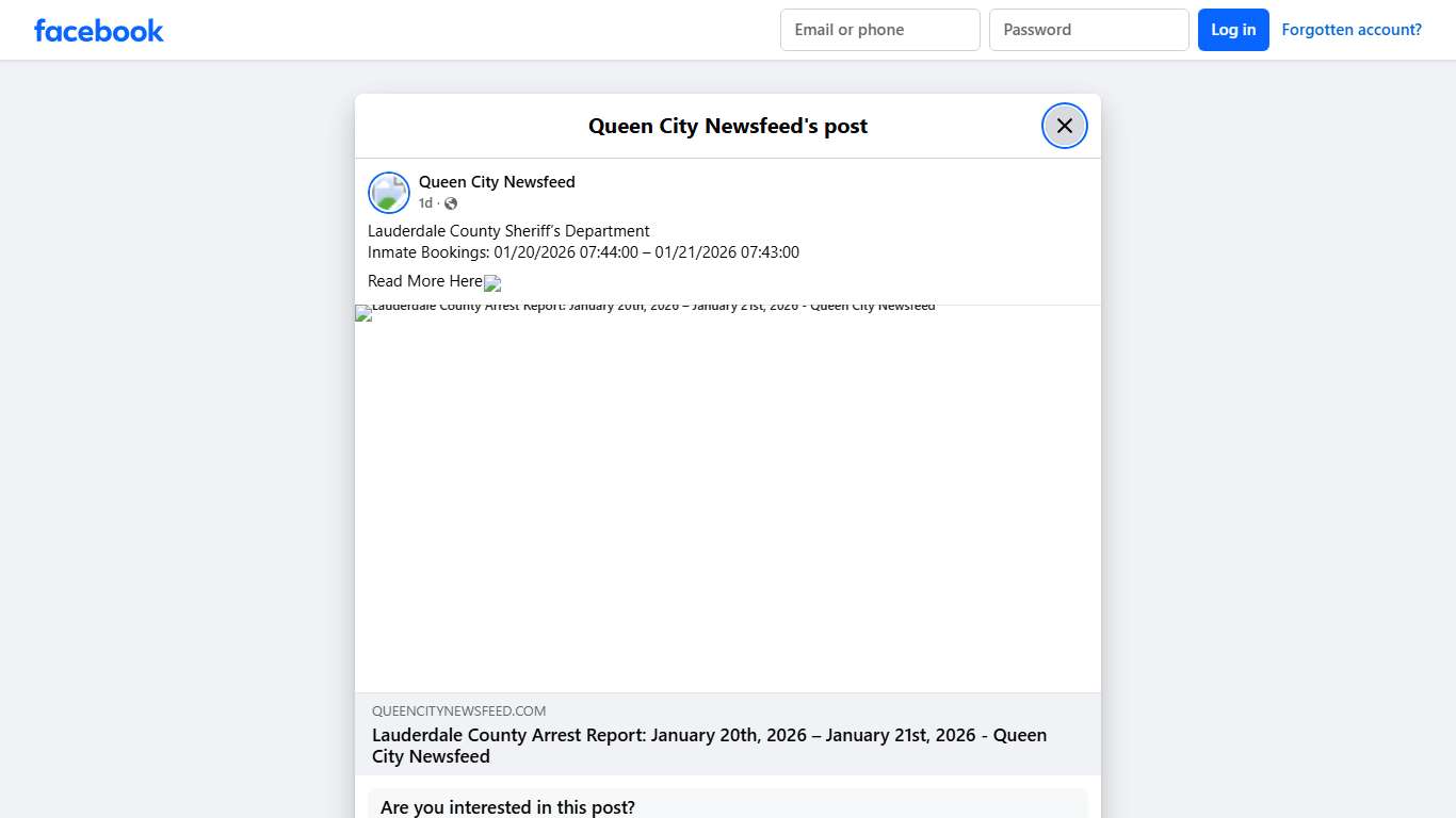 Lauderdale County Sheriff’s... - Queen City Newsfeed Facebook